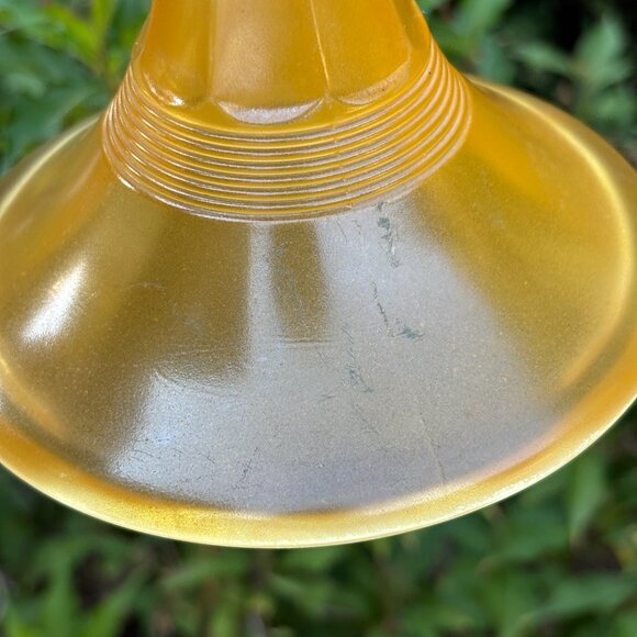 Pair of Vintage Satin Pressed Glass Candle Holders with Amber Purple Gradient - Picture 10 of 15